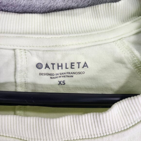 Womens Light Green Athleta Sweatshirt Crewneck Long Sleeve Cotton Blend Size XS - Picture 3 of 8